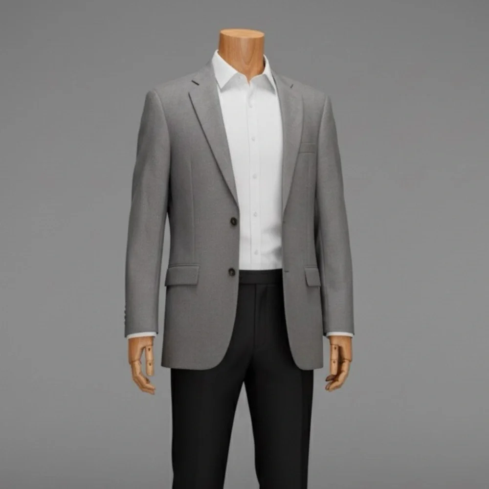 Paul Fredrick 43L Pearl Gray‎ 2-Button Sport Coat Wool Blazer Jacket. NEW